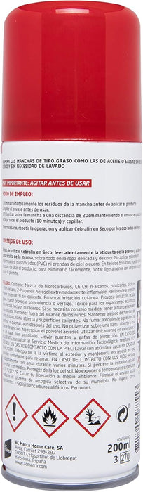 Cebralín Quitamanchas Expert en Seco, Pack Ahorro de 12 botes de 200ml (Total 2.4L). La solución profesional para eliminar manchas de grasa sin necesidad de lavar la ropa. Cebralín - detalle