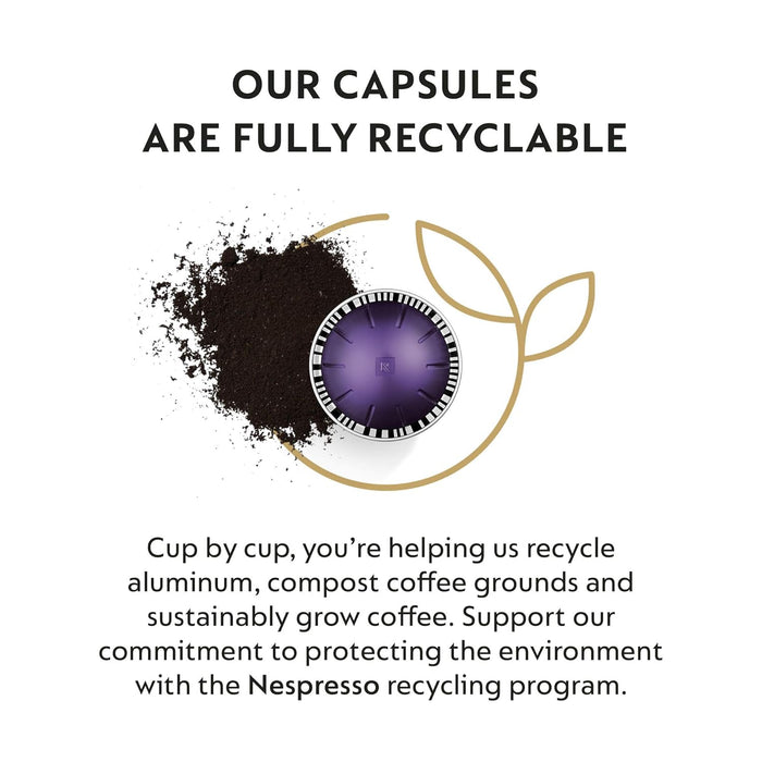 Nespresso Vertuo Altissio, Pack de 100 Cápsulas de Café para Espresso (40ml). Café de intensidad 9, cremoso y con cuerpo, con notas de cereal tostado. Para cafeteras sistema Vertuo. Nespresso - presentacion