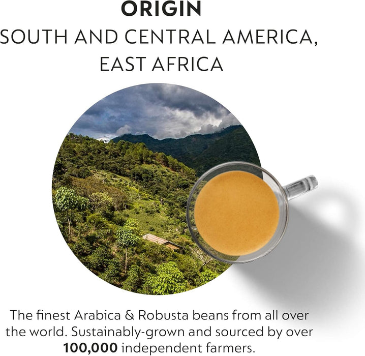 Pack Surtido de 50 Cápsulas Nespresso Originales, una selección de cafés con tuestes variados: 10 Roma, 10 Ristretto, 10 Arpeggio, 10 Capriccio y 10 Livanto. Nespresso - ingredientes