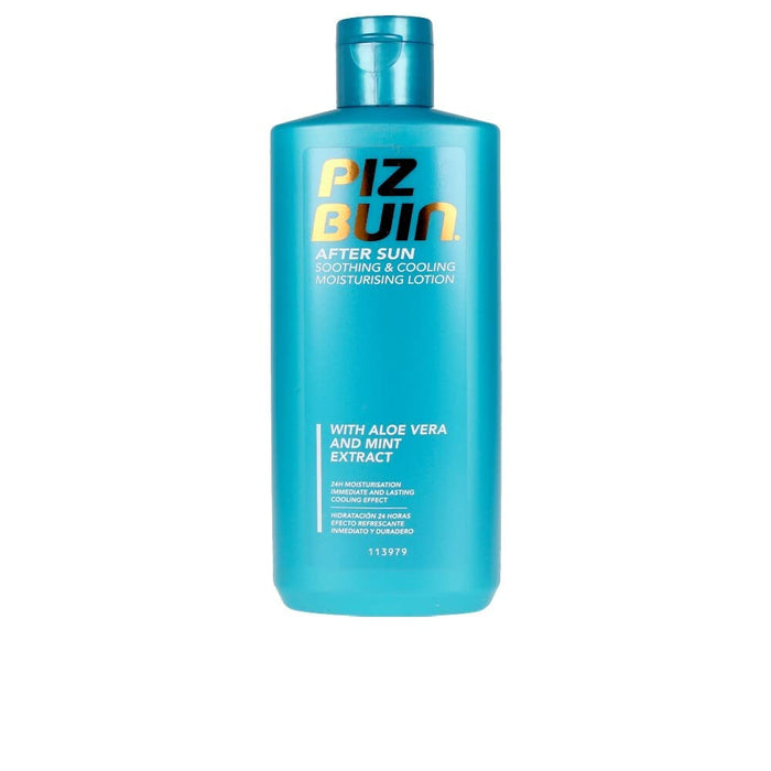 Piz Buin After Sun Loción Calmante y Refrescante 200 ml: Hidratación intensa con Aloe Vera y Menta para reparar y aliviar tu piel tras la exposición solar. Piz Buin - frontal