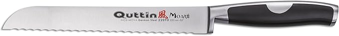 Quttin Moaré Cuchillo Panero (22 cm): La herramienta esencial con hoja de sierra de acero inoxidable y diseño ergonómico para cortar cualquier tipo de pan sin esfuerzo. Quttin - frontal