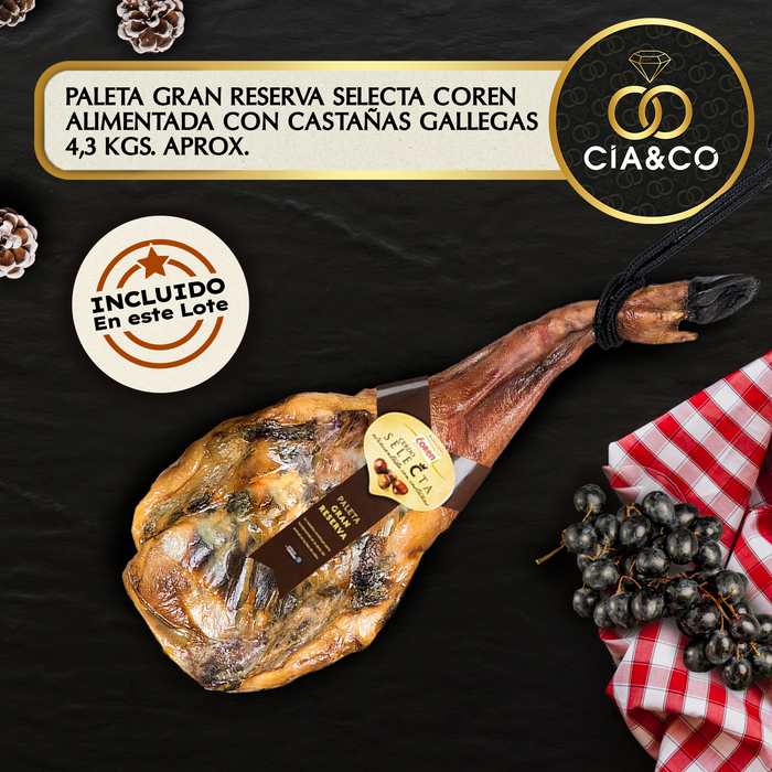 Cesta de Navidad con Jamón Gourmet 2025 (Lote 402) · Con Paleta Gran Reserva, Vinos Rioja, Ibéricos, Queso y Más · Incluye Tarjeta Personalizable · Regalo Corporativo, Familiar o Personal Ideal