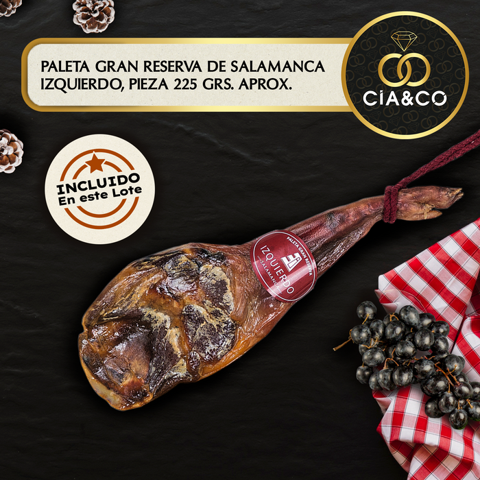 Cesta de Navidad con Jamón Gourmet 2025 (Lote 302) · Con Paleta, Cava Segura, Vinos Faustino Rivero, Vermouth, Dulces y Embutido Selecto · Tarjeta Personalizable · Regalo Corporativo o Familiar Ideal