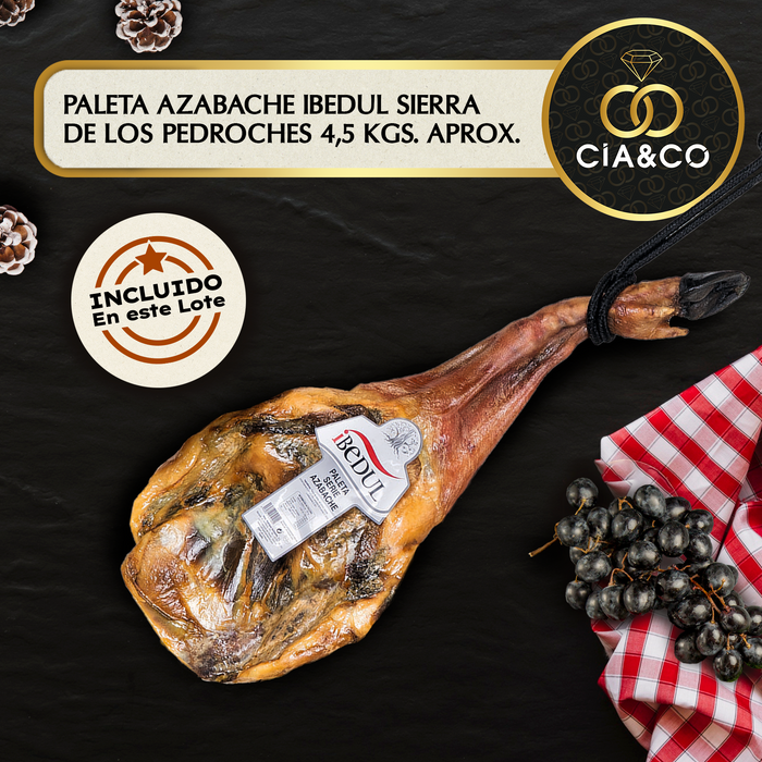 Cesta de Navidad con Jamón Gourmet 2025 (Lote 403) · Paleta Ibérica Ibédul, Vinos DO Rioja, Cava Juvé & Camps, Queso Castellano, Turrones y Dulces · Tarjeta Personalizable · Regalo Corporativo Premium