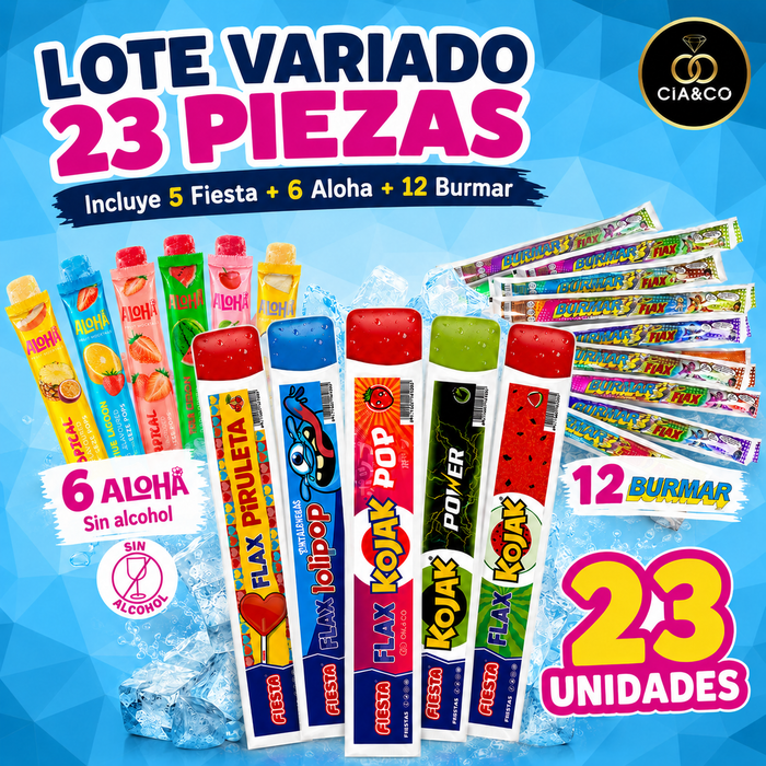 Mega Pack Polos para Congelar CIA&CO – 23 Unidades | Flashes Fiesta, Aloha y Burmar | El Lote Más Completo del Verano