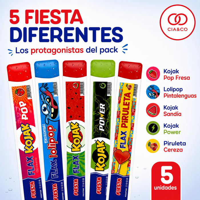 Mega Pack Polos para Congelar CIA&CO – 23 Unidades | Flashes Fiesta, Aloha y Burmar | El Lote Más Completo del Verano