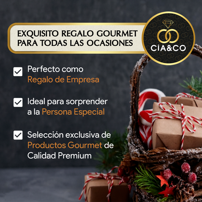 Cesta de Navidad con Jamón Gourmet 2025 (Lote 306) · Con Jamón Serrano, Vinos, Cava, Ginebra, Dulces y Embutidos · Incluye Tarjeta Personalizable · Regalo Corporativo, Familiar o Personal Ideal