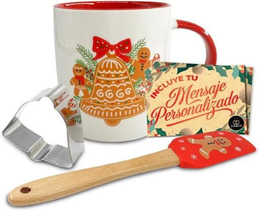 Set Cia&Co Taza Navideña Campana con espátula, molde y caja regalo festiva.