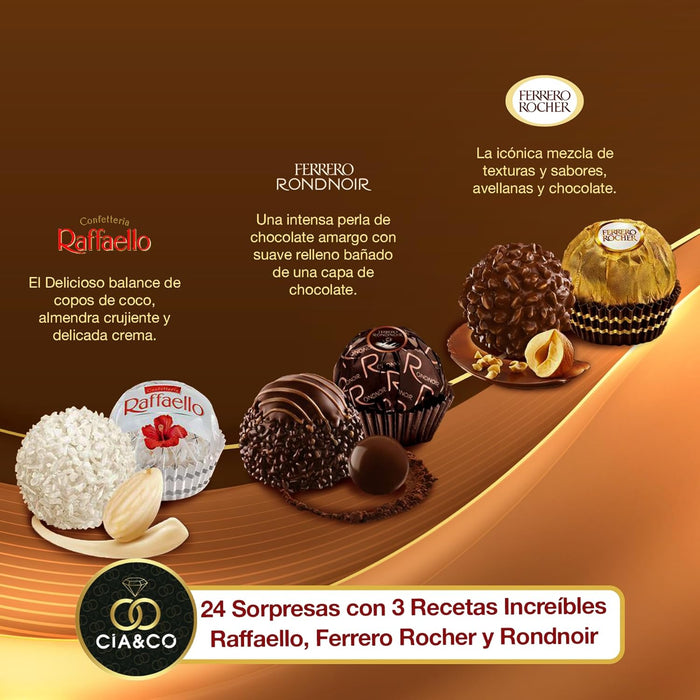 Detalle de la presentación y cierre magnético del calendario Ferrero.