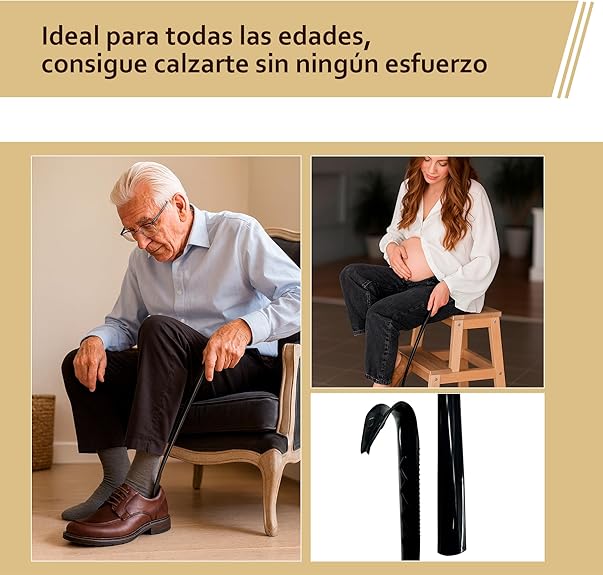 Calzador largo con goma antideslizante y protección antiarañazos