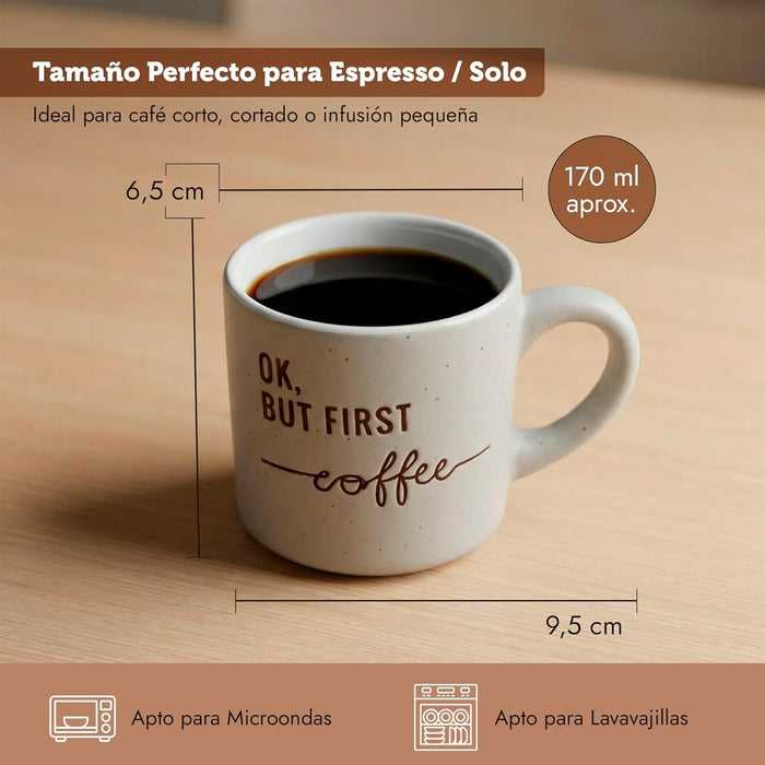 Tamaño ideal para café espresso y bebidas cortas
