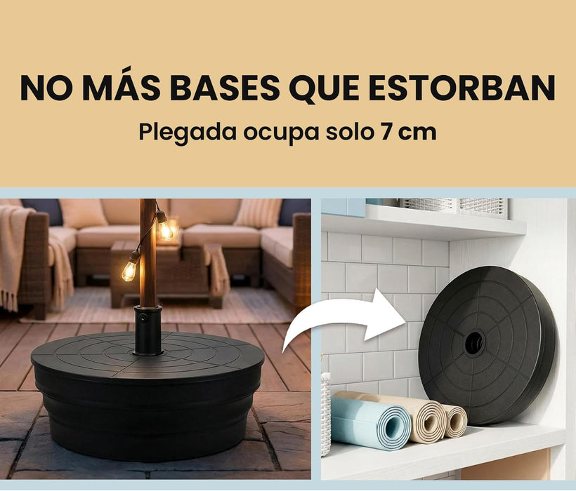 Sistema plegable ultra compacto de solo 7 cm de altura para fácil almacenamiento