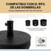Adaptadores universales incluidos para diferentes diámetros de mástil