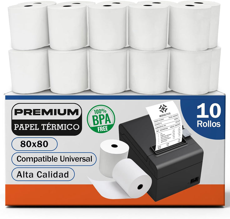 5 Rollos de Papel Térmico 80x80 mm CIA&CO para TPV