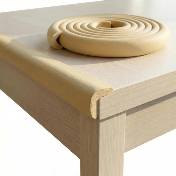Protector de bordes en color beige para mayor seguridad en casa