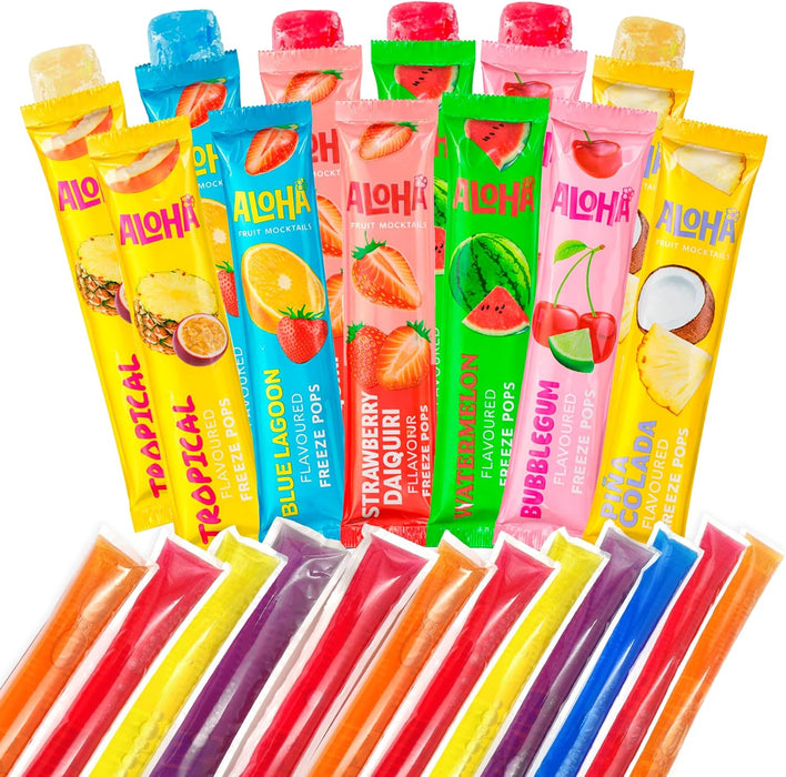 24 polos flash para congelar con sabores variados y formato individual.