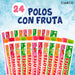 Polos de hielo sabor fresa ideales para playa, piscina, vacaciones y reuniones familiares.