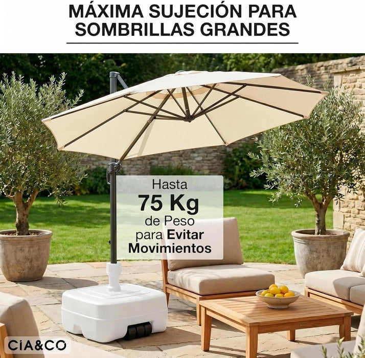 Compatible con sombrillas y parasoles de diámetro entre 33 y 50 mm