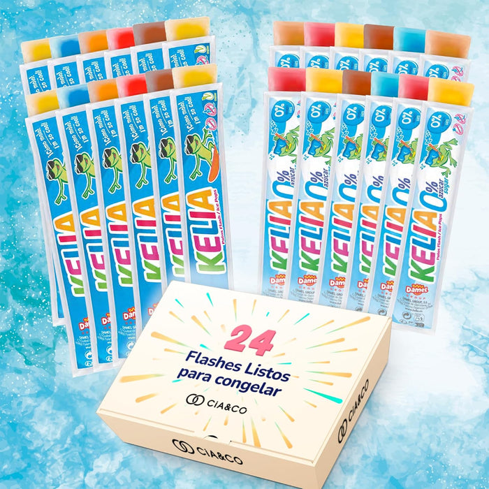 Pack de polos para congelar con sabores refrescantes para playa, piscina y vacaciones.