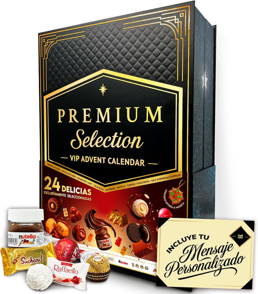 Calendario de Adviento Premium Moments 2025 con chocolates Ferrero y Raffaello.