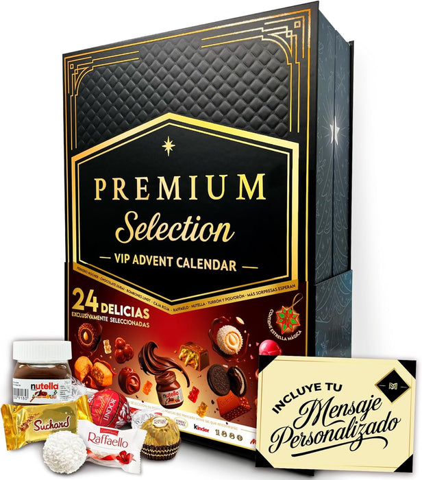 Calendario de Adviento Premium Moments 2025 con chocolates Ferrero y Raffaello.