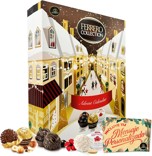 Calendario de Adviento Ferrero Collection 2025 – vista frontal formato libro.