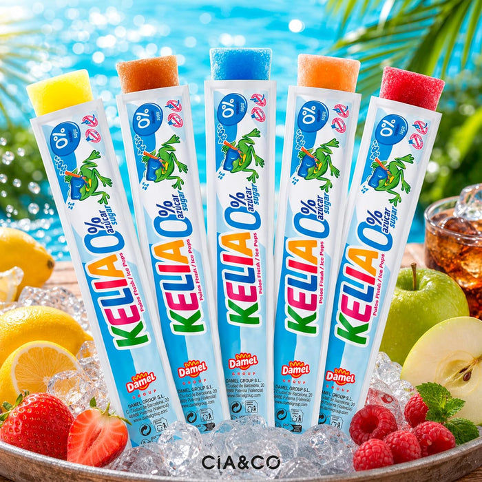 Polos para congelar 0% azúcar con sabores variados inspirados en los clásicos flashes de verano.