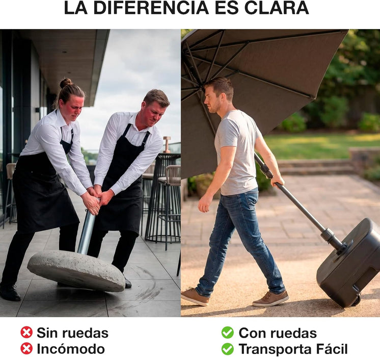 Base para sombrilla CIA&CO con ruedas integradas y gran capacidad de estabilidad
