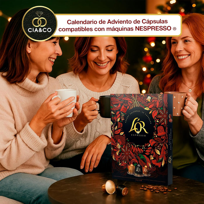 Detalle de las cápsulas de café L’OR compatibles con Nespresso.