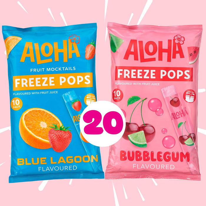 Polos de hielo ALOHA con sabores tropicales inspirados en cócteles de frutas sin alcohol.