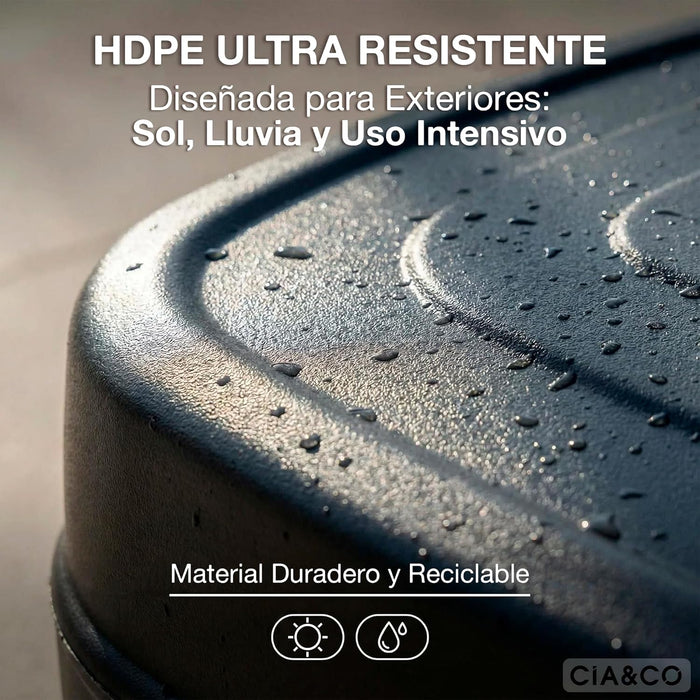 Base de sombrilla resistente diseñada para uso doméstico y profesional