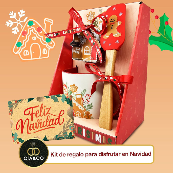 Caja regalo navideña Cia&Co con diseño de casita para un unboxing mágico.