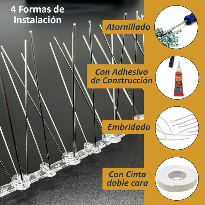 Pinchos antipalomas CIA&CO para proteger tejados, alféizares y cornisas