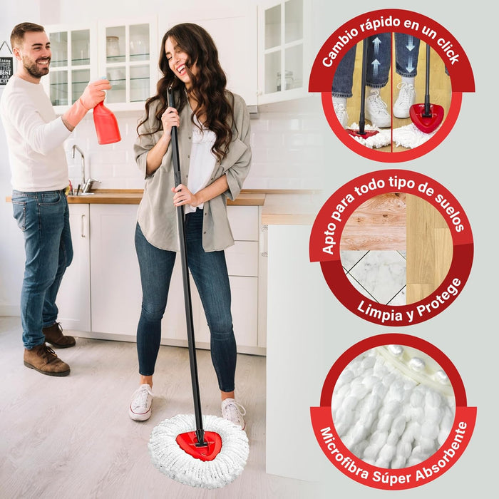 Vista superior de los recambios Cia&Co compatibles con sistema Vileda Turbo.