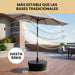 Base redonda para sombrilla compatible con mástiles de 35 a 55 mm