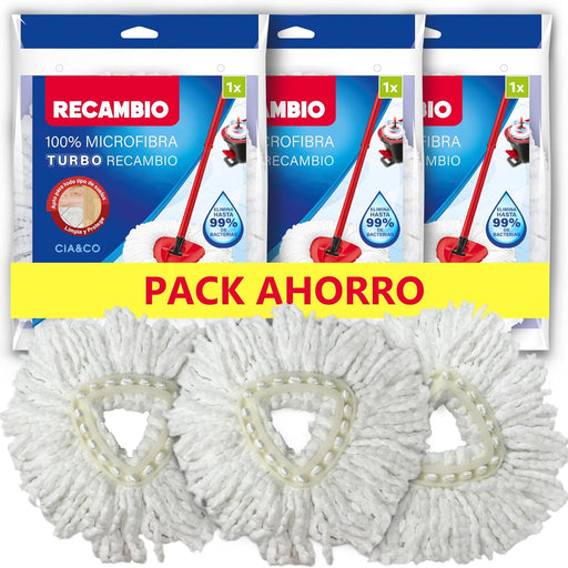 Pack 3 recambios fregona compatibles Vileda Turbo y Turbo Smart Cia&Co.