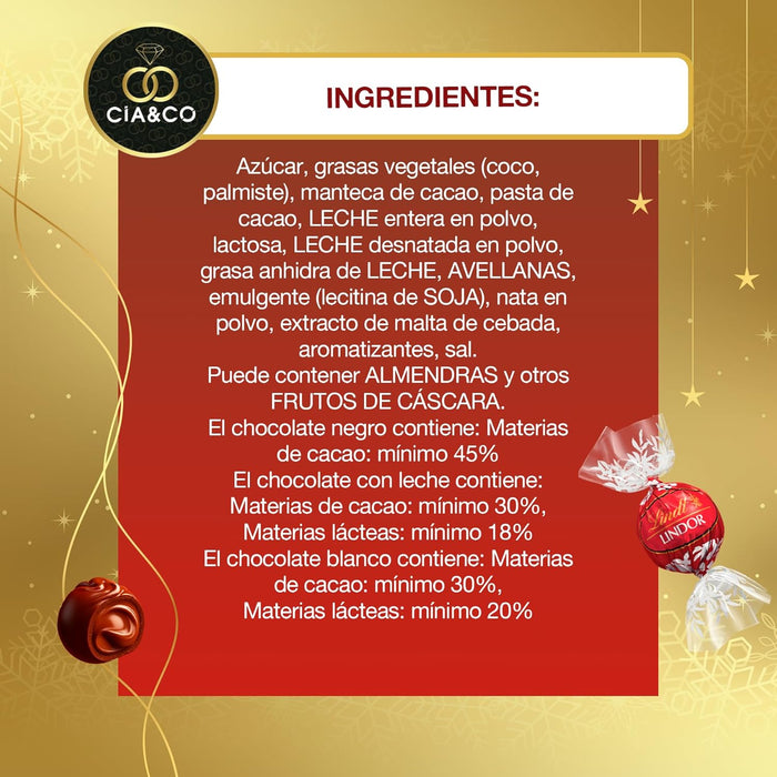 Detalle frontal del calendario Lindt LINDOR edición premium.