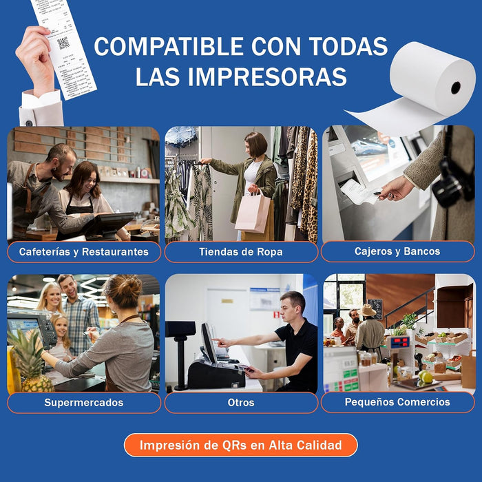 25 Rollos de Papel Térmico 80x80 mm CIA&CO para TPV
