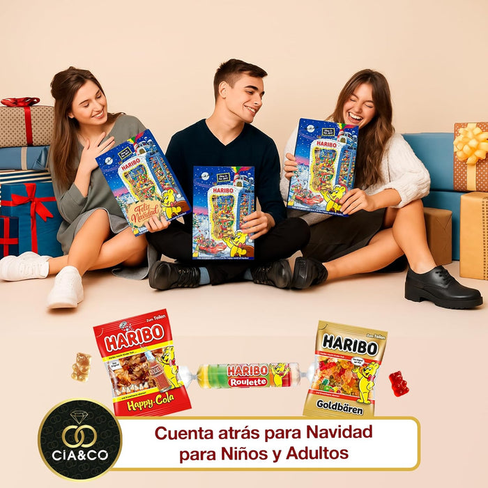 Mini bolsitas HARIBO Merry Christmas y Happy Cola incluidas.