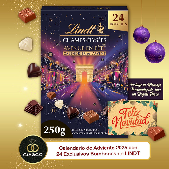 Detalle del diseño inspirado en los Campos Elíseos de París con tonos dorados y violetas.