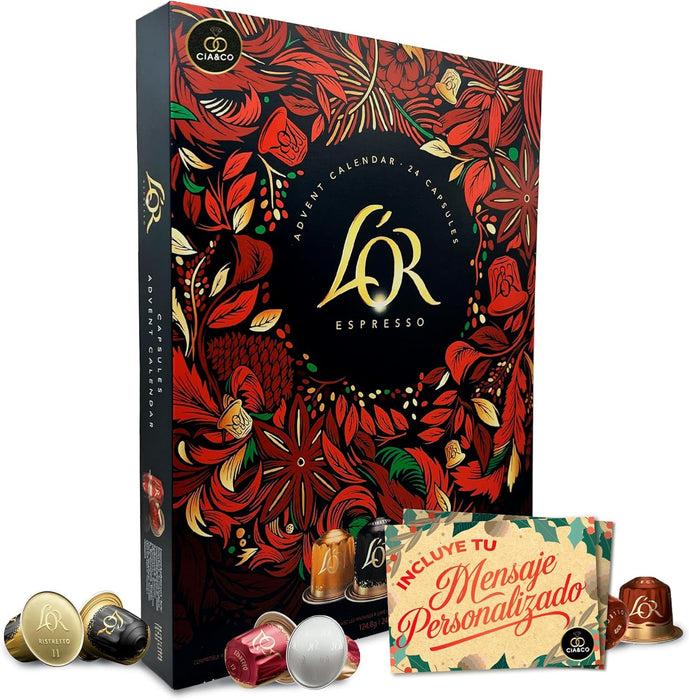 Calendario de Adviento L’OR Espresso 2025 – vista frontal.