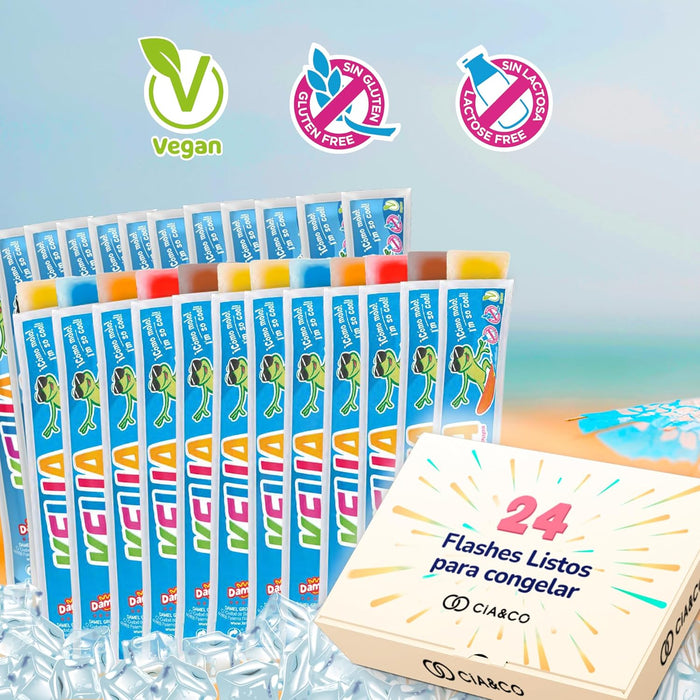Flashes Classic sabores variados con formato individual para congelar y consumir fácilmente.