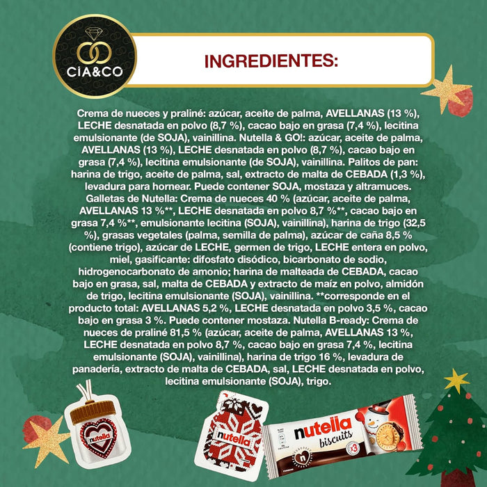 Calendario de Adviento Nutella 2025 con tarjeta Cia&Co personalizada.