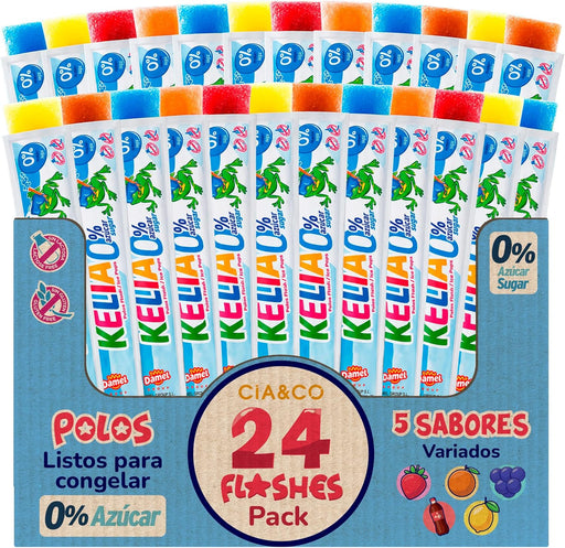 24 polos para congelar 0% azúcar Cia&Co con sabores variados para disfrutar durante el verano.