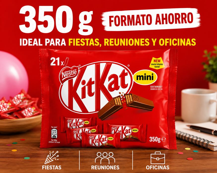 Bolsa KitKat Mini de 350 gramos ideal para fiestas, reuniones y oficinas