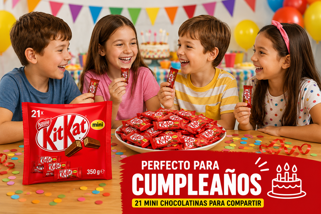 KitKat Mini ideal para cumpleaños infantiles, fiestas y celebraciones para compartir
