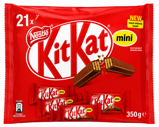 Nestlé KitKat Mini bolsa de 350 gramos con aproximadamente 21 chocolatinas individuales