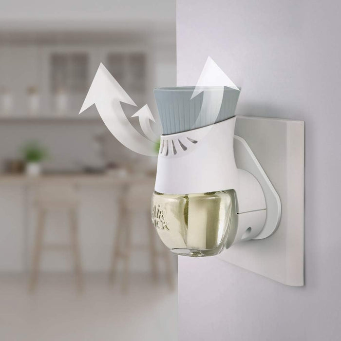 Air Wick Ambientador Eléctrico, Kit Completo con Aparato y Recambio fragancia Delicias de Verano. Sumérgete en un aroma a flores blancas, melón y vainilla que te encantará. Air Wick - presentacion