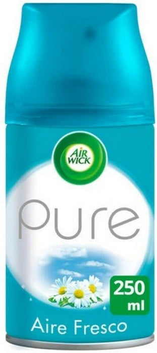 Air Wick Freshmatic Recambio para Ambientador Automático, fragancia Aire Fresco, 250 ml. Disfruta de una brisa pura y duradera gracias a su tecnología Odor Stop. Air Wick - lateral