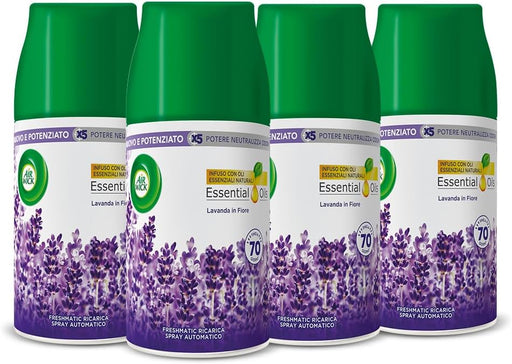 Kit Air Wick Freshmatic: Pack de 4 Recambios para Ambientador con Fragancia de Lavanda en Flor (Total 1 Litro). Air Wick - frontal